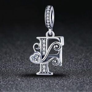 Silver Letter Charm Fit for Pandora Charms Bracelet Alphabet Initial Dangle